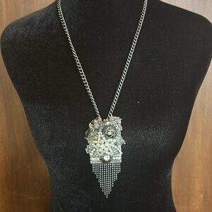 Y2K Artisan Made Fringed Pendant with Chain